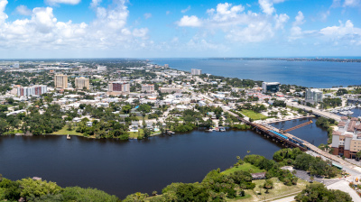 An aerial view of Melbourne, Florida