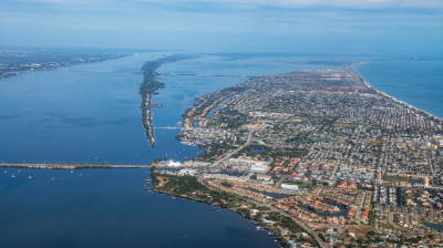 An aerial view of Merritt Island, Florida